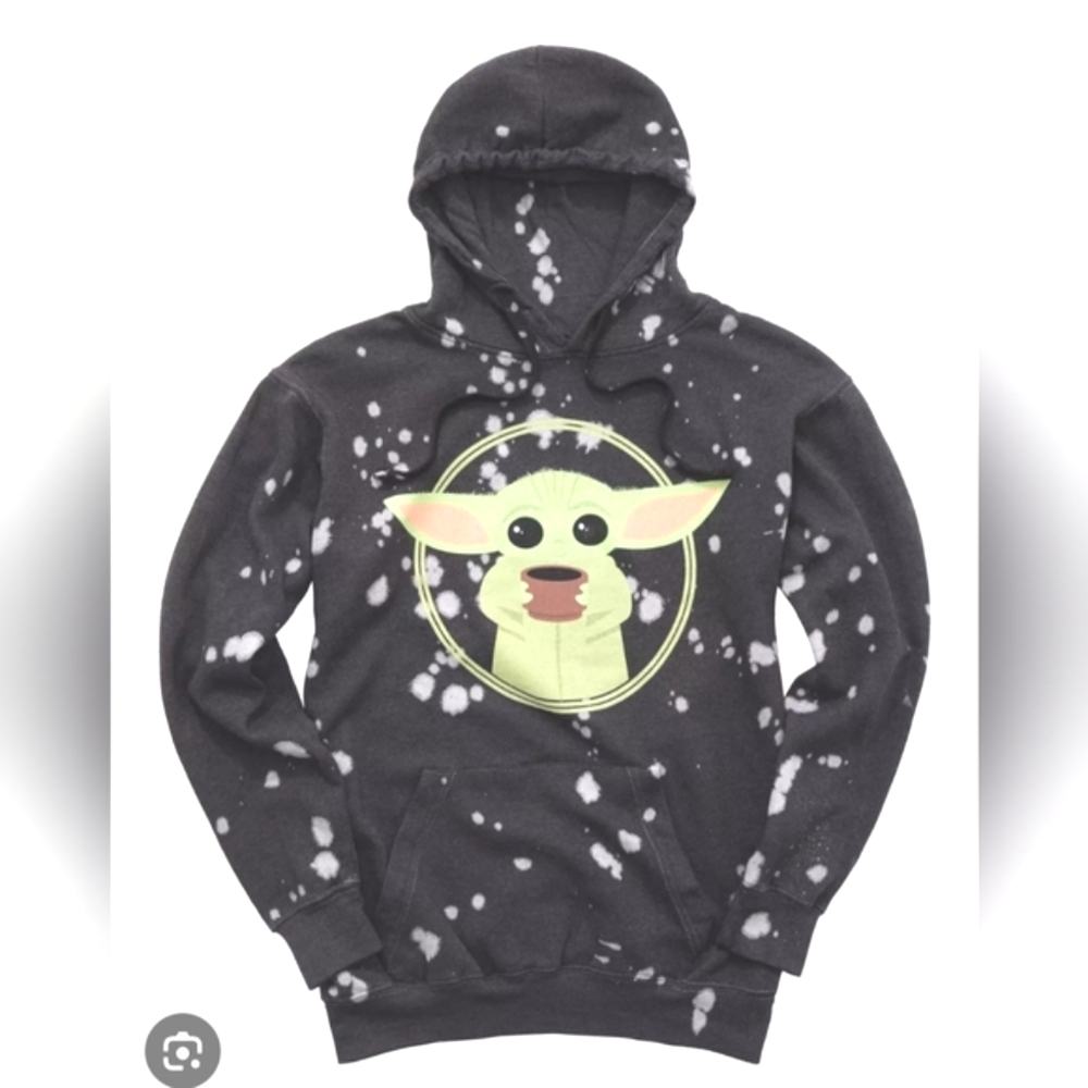 MAD Engine Star Wars The Mandalorian Baby Yoda With A coffee mug Sm Hoodie